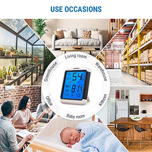 UMI. Essentials - Higrómetro Digital Termómetro Interior Medidor de Temperatura y Humedad Ambiente con Retroiluminación para Hogar