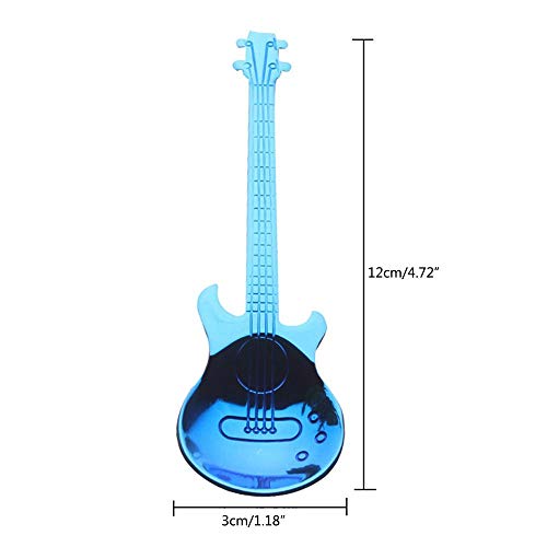 Umiwe 6 Piezas Cuchara de café para Guitarra, Cuchara de Acero Inoxidable Ideal para cucharadita de azúcar yogurbebidas Calientes, Postre y Helado (6 Piezas)