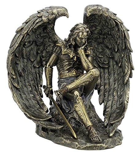 Unbekannt Figura de ángel Lucifer caído con Espada, Color Bronce