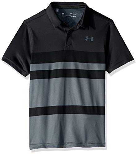 Under Armour Tour Tips - Polo de diseño para niño, Niños, Polo, 1326966, Gris Azabache (010)/Gris Pitch, S