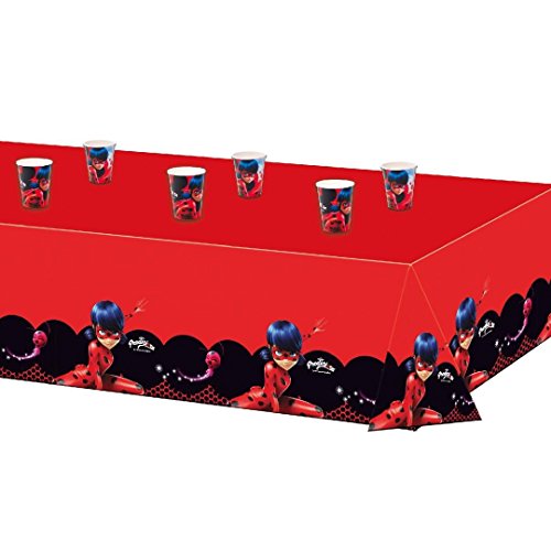 Uni que Set Prodigiosa Ladybug Decoración Cumpleaños 16 Niños (16 Platos, 16 Tazas, 1 Mantel) Fiesta