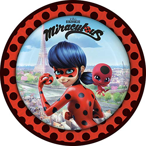 Uni que Set Prodigiosa Ladybug Decoración Cumpleaños 16 Niños (16 Platos, 16 Tazas, 1 Mantel) Fiesta