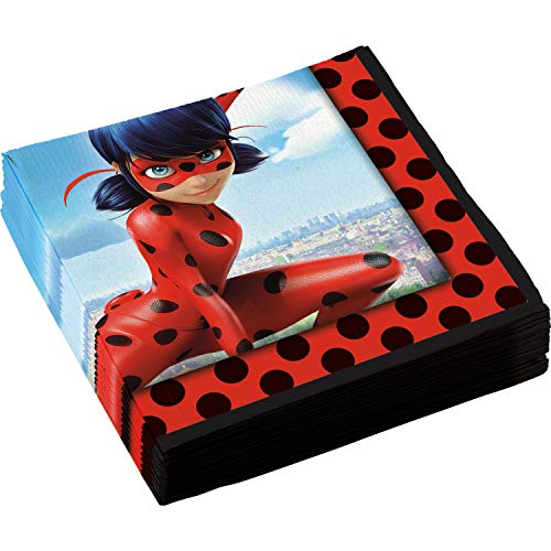 Uni que Set Prodigiosa Ladybug Decoración Cumpleaños 16 Niños (16 Platos, 16 Tazas, 1 Mantel) Fiesta