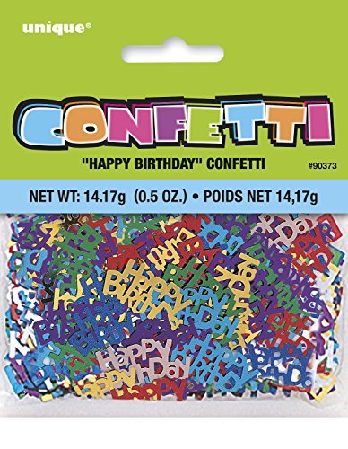 Unique Party-Confetti de cumpleaños Happy Birthday, multicolor (90373)