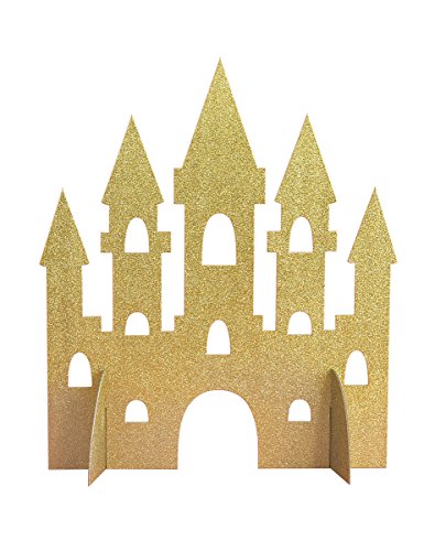 Unique Party - Decoración de Mesa de Castillo de Princesa de Brillo Dorado - 35 cm (58378)