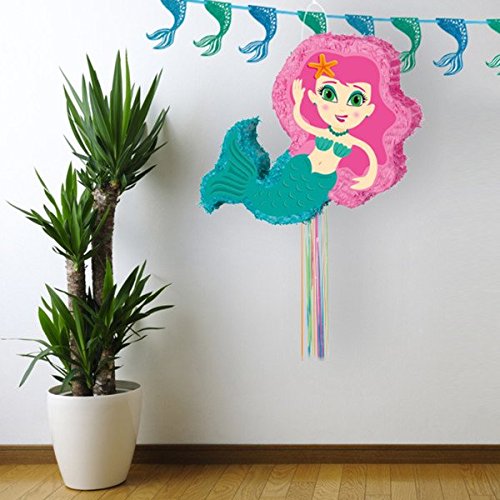 Unique Party- Piñata sirena para tirar, Multicolor (65990)