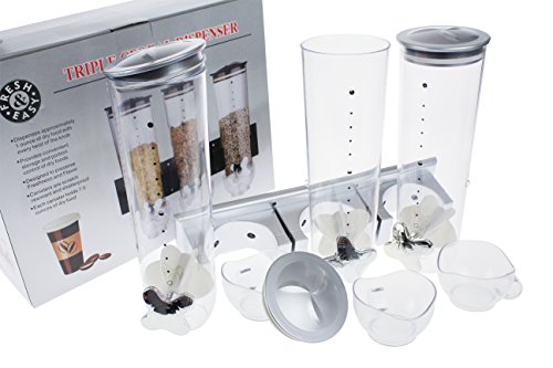 United Entertainment Dispensador/muesli y cereales Dispensador/Corn Flak dispensador dispensador/Individual/Doble dispensador/Triple dispensador para cereales, Corn Flakes y cereales