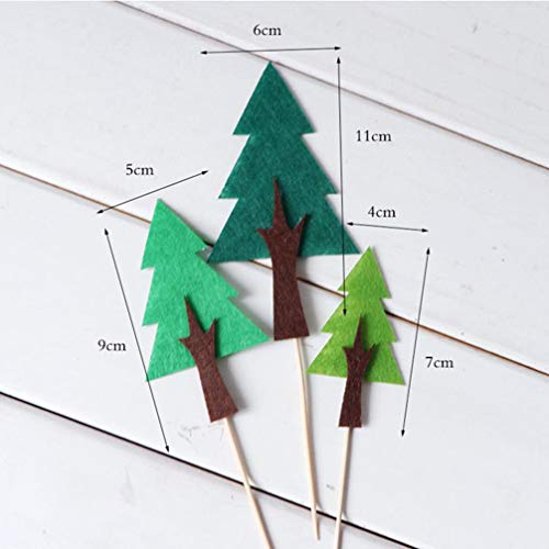 UPKOCH Forest Cake Toppers - Decoración para tartas, diseño de bosque, 16 piezas (seis patrones)