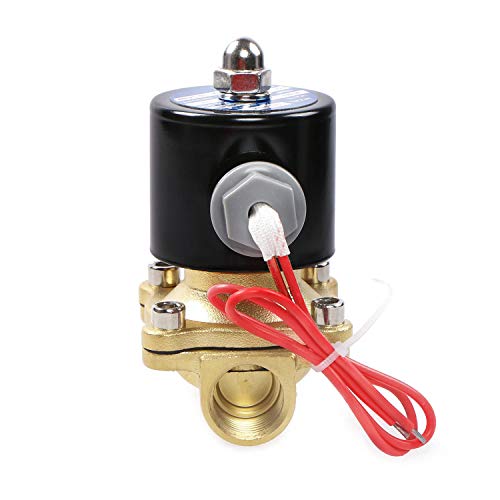 U.S. Solid 220V AC 1/2" G Válvula de solenoide eléctrica Latón Normalmente Cerrado Solenoid Valve Impulsado Directamente para Agua Aire Aceite Diesel Viton Material del sello