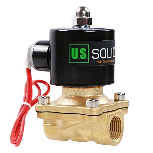 U.S. Solid 220V AC 1/2" G Válvula de solenoide eléctrica Latón Normalmente Cerrado Solenoid Valve Impulsado Directamente para Agua Aire Aceite Diesel Viton Material del sello