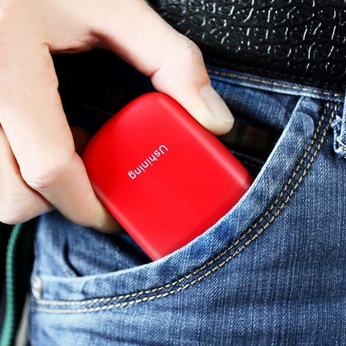 Ushining Teléfono Móvil Libre, Teléfono Móvil para Personas Mayores Teclas Grandes con Tapa Pantalla de 1,8 Pulgadas (Dual SIM, Cámara, Bluetooth, Reproductor MP3) - Rojo