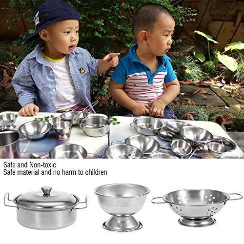 Utensilios de Cocina para niños Juguetes, Utensilios de Cocina Utensilios de Cocina de Acero Inoxidable Utensilios de Cocina Juego de sartenes para niños(25PCS )