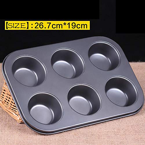 Utensilios Para Hornear De Cocina 6 Tazas Molde Para Hornear Bandeja De Galletas Antiadherente Para Pasteles Magdalena Molde Para Hornear Molde Molde Para Hornear De Acero Al Carbono