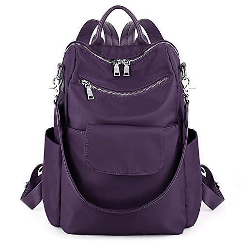 UTO Mujer Mochila Monedero 3 Maneras Oxford Impermeable Paño Nylon Señoras Bolsa de Hombro Violeta