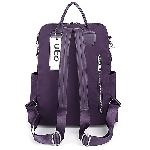 UTO Mujer Mochila Monedero 3 Maneras Oxford Impermeable Paño Nylon Señoras Bolsa de Hombro Violeta