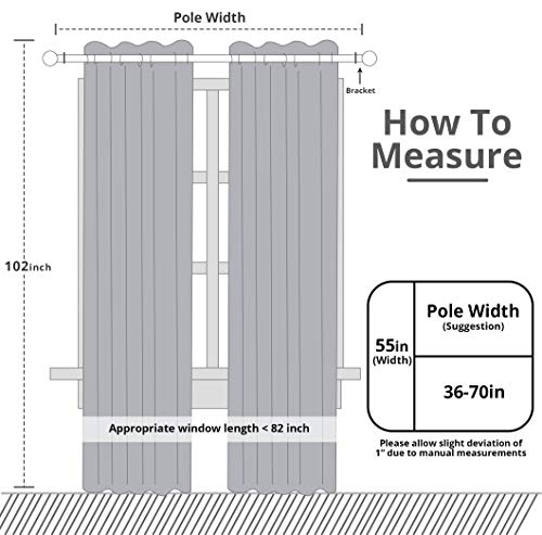 Utopia Bedding Cortina Opaca - Cortinas Aislantes Térmicas - Juego de 2 Paneles con Ojales - (140 x 260 cm, Gris)