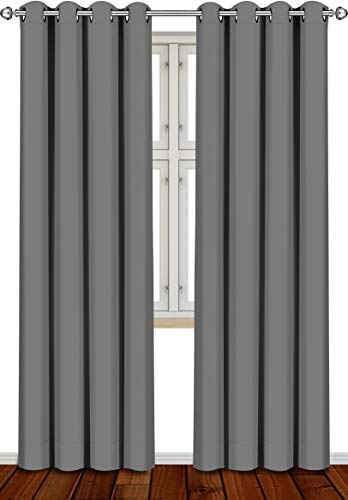 Utopia Bedding Cortina Opaca - Cortinas Aislantes Térmicas - Juego de 2 Paneles con Ojales - (140 x 260 cm, Gris)