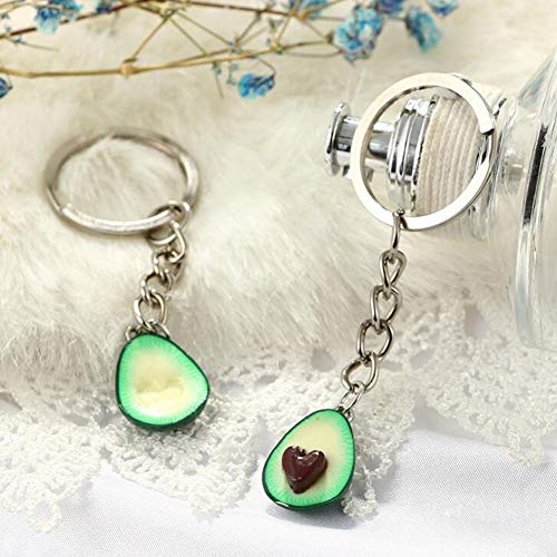 Uziqueif 2pcs Avocadokey Juego de Cadenas para Parejas Colgante de Regalo del Amor del corazón Amigos Verde Aguacate Llaveros Amistad Llavero,Heart Shaped