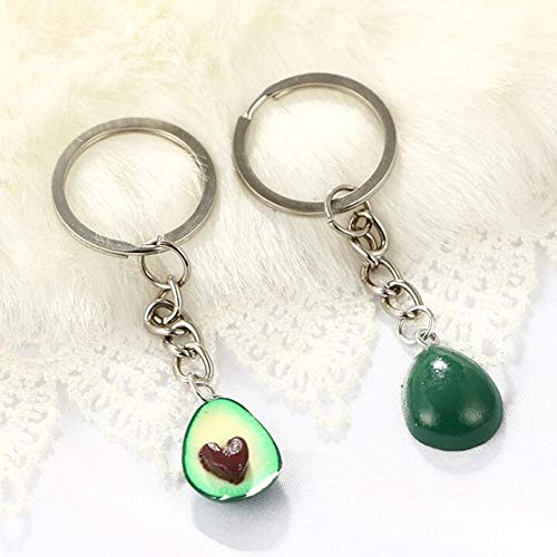 Uziqueif 2pcs Avocadokey Juego de Cadenas para Parejas Colgante de Regalo del Amor del corazón Amigos Verde Aguacate Llaveros Amistad Llavero,Heart Shaped