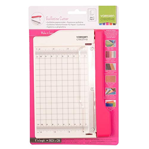 Vaessen Creative Mini Guillotina Trim Easy, 4 x 6 Pulgadas, Cortadora para Cortar Papel, Cartulina, Goma Eva, Fieltro, Hojas de Corcho y Otros Materiales de Manualidades, Blanco, 10 x 15 cm