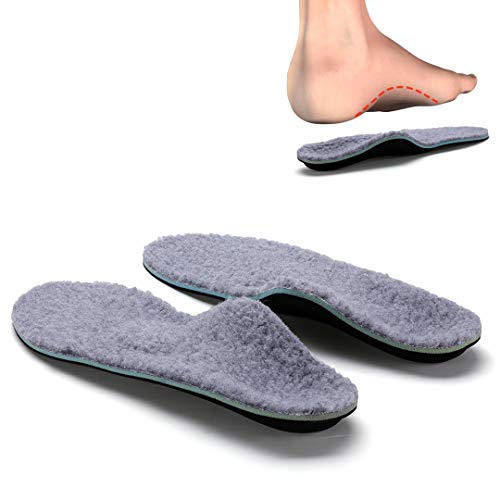 Valsole invierno cálido La plantilla ortopédica funcional médica suave del pastel del alto arco, pie plano de la inserción, fascitis plantar, dolor de pie (43-44 EU (280mm), gray-V107E)