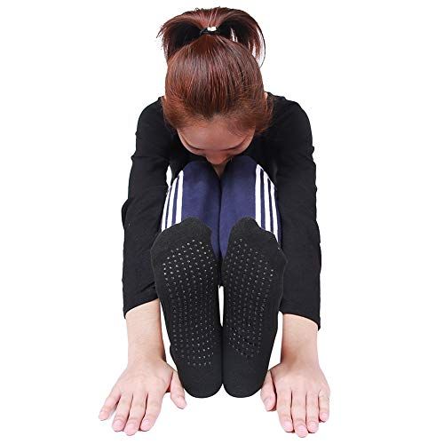 ValueHall de silicona antideslizante 4 pares punto algodón Yoga Pilates calcetines para mujer