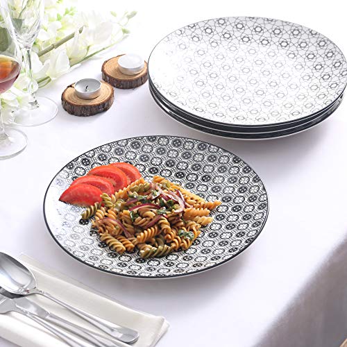 Vancasso Haruka Plato de Cena de Porcelana, Juego de Platos de 4 Piezas, Ø 27 cm Plato Plano Grande