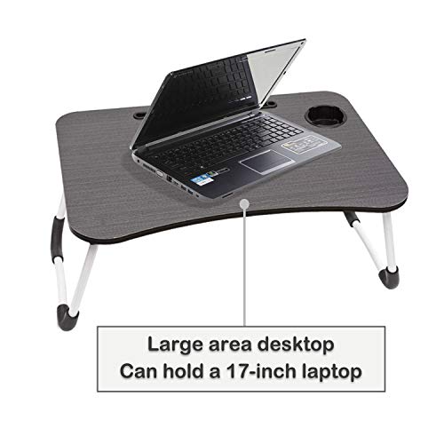 Vasen Mesa Ordenador Portátil Plegable Mesa lapdesks Ajustable para portátil Mesa Cama Ergonómico Bandeja para Desayuno 70x40x28cm (Blanco con Muesca)