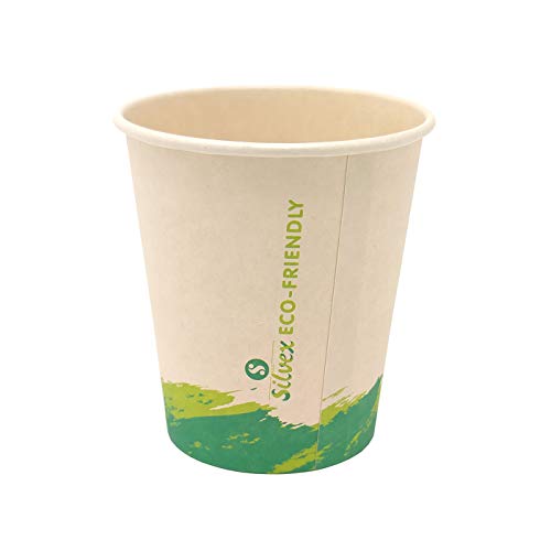 Vasos de Café Desechables, Vasos de Fibra de Bambú Biodegradables y Compostables Material 100% Ecológico Sin Tapa Eco Friendly 50 Vasos de Café para Llevar 250 ML 8.4 oz