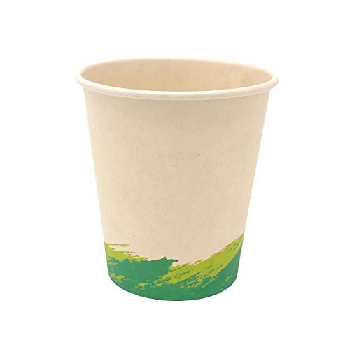 Vasos de Café Desechables, Vasos de Fibra de Bambú Biodegradables y Compostables Material 100% Ecológico Sin Tapa Eco Friendly 50 Vasos de Café para Llevar 250 ML 8.4 oz