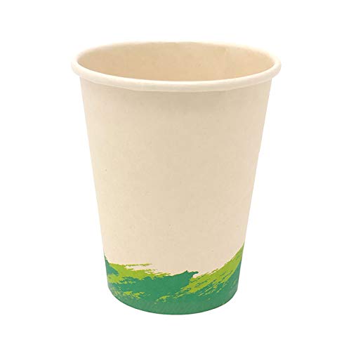 Vasos de Café Desechables, Vasos de Fibra de Bambú Biodegradables y Compostables Material 100% Ecológico Sin Tapa Eco Friendly 50 Vasos de Café para Llevar 300 ML 10.14oz