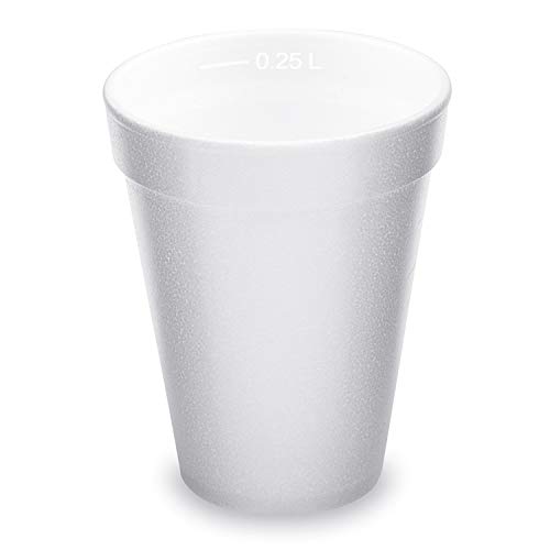 Vasos térmicos para vino caliente, poliestireno, 250 ml, color blanco, 100 unidades