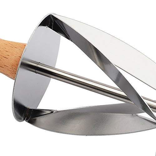 VAVAMAX Cortador de Laminado para Hacer Croissant Acero Inoxidable Rueda de Pan Masa para Repostería Mango de Madera Herramienta de Cocina para Hornear 1PC