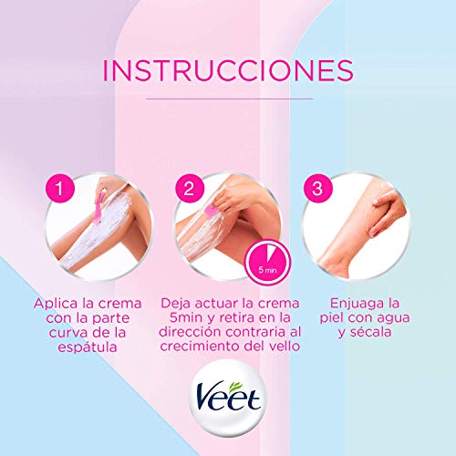 Veet Crema Depilatoria Corporal para Usar Bajo la Ducha para Mujer, con Dosificador, Piel Sensible - 400 ml