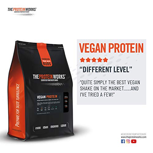 Vegan Protein Powder | 100% A Base de Plantas | Sin Gluten | Ecológico | Bajo en Grasas| THE PROTEIN WORKS | Chocolate y Caramelo | 500g