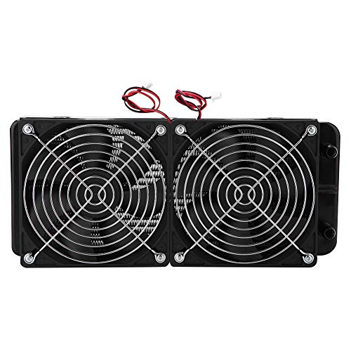 Ventilador de radiador de CPU, enfriador de CPU de computadora de 240 MM, enfriador de refrigeración por agua, radiador de fila de calor con ventilador doble, 18 tubos