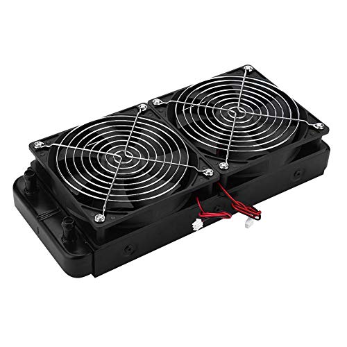 Ventilador de radiador de CPU, enfriador de CPU de computadora de 240 MM, enfriador de refrigeración por agua, radiador de fila de calor con ventilador doble, 18 tubos