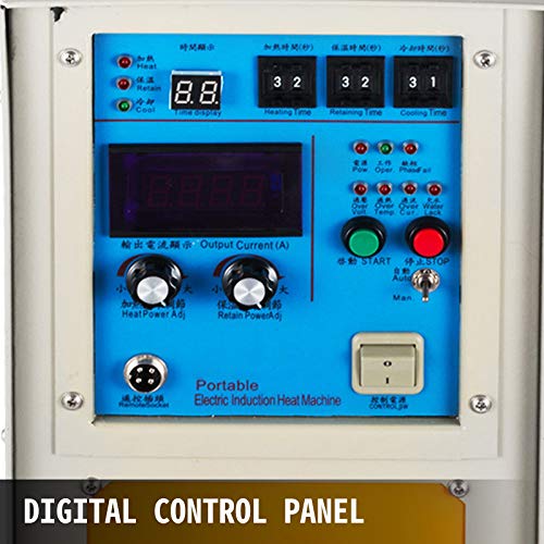 VEVOR Horno de Fusión de Alta Frecuencia de 15 kW, Calentador de Inducción, 30-100 kHz, Horno de Calentamiento 230 V, Uso en el Procesamiento de Metales, Hardware, Electrodomésticos, Automotriz, etc.