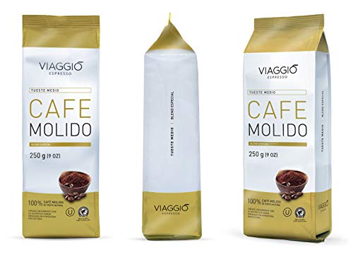 Viaggio Espresso Café molido blend especial Tueste Medio (750 GR (Pack de 3))