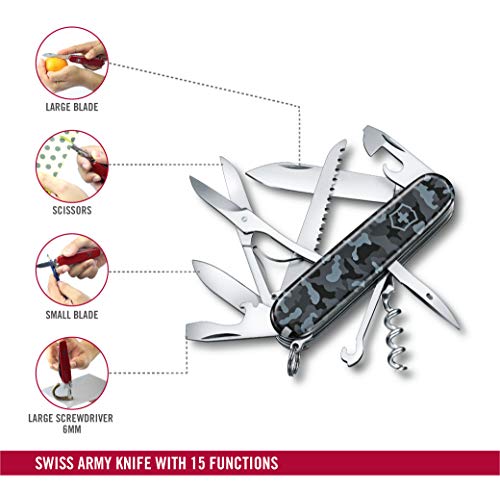 Victorinox Huntsman Multi-tool Punta recortada - Cuchillos tácticos y de combate (Solo, Multi-tool, Punta recortada, Cellidor, ABS sintéticos, Camuflaje)