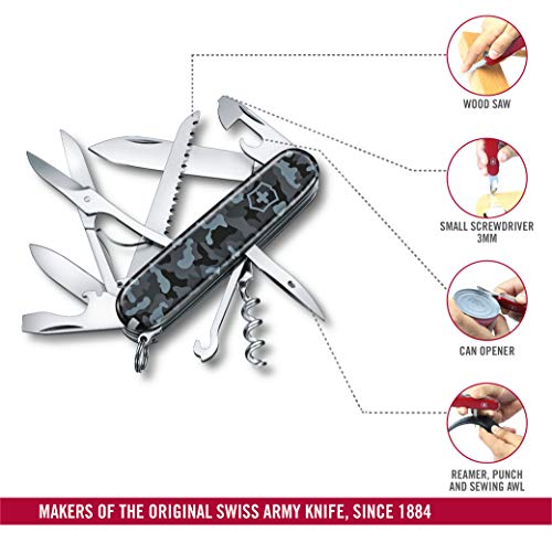 Victorinox Huntsman Multi-tool Punta recortada - Cuchillos tácticos y de combate (Solo, Multi-tool, Punta recortada, Cellidor, ABS sintéticos, Camuflaje)