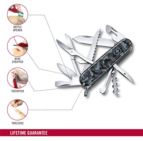 Victorinox Huntsman Multi-tool Punta recortada - Cuchillos tácticos y de combate (Solo, Multi-tool, Punta recortada, Cellidor, ABS sintéticos, Camuflaje)