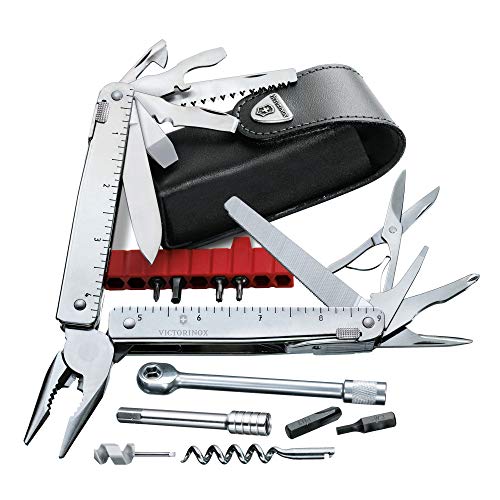 Victorinox V30339.L Swiss Tool X Ratchet F/Piel, SwissTool CS Plus in Lederetui, Mehrfarbig, 3.0339.L, Gris, S