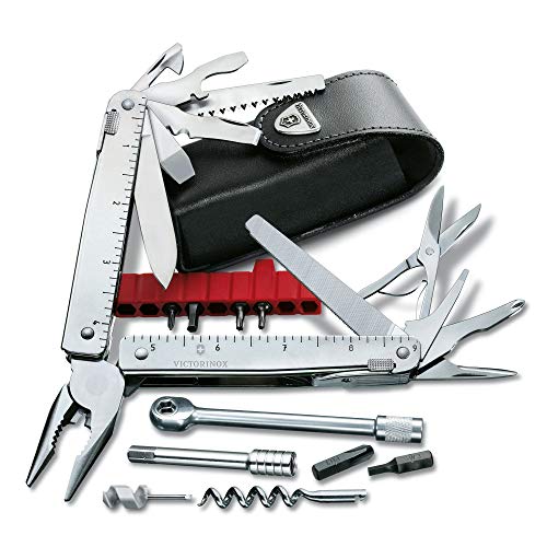 Victorinox V30339.L Swiss Tool X Ratchet F/Piel, SwissTool CS Plus in Lederetui, Mehrfarbig, 3.0339.L, Gris, S