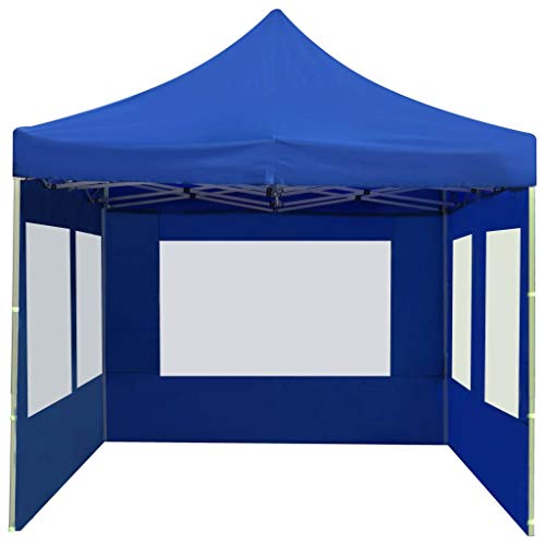 vidaXL Carpa Plegable Profesional con Paredes Aluminio Cenador Pagoda Pérgola Fiestas Celebraciones Estructuras Recintos Parasoles 6x3 m Azul