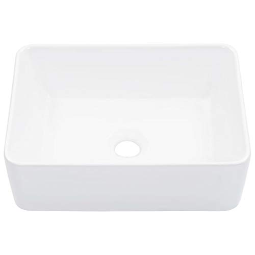 vidaXL Lavabo Sanitario Baño Servicio Fregadero Piezas de Fontanería Bricolaje Instalación Decoración Aseo Grifería Casa 40x30x13 cm Cerámica Blanco