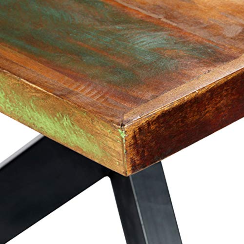 vidaXL Mesa de Comedor Madera Maciza Reciclada Mobiliario Hogar Práctica Funcional Muebles Interiores Diseño Clásico Elegante Duradera 200x100x75cm