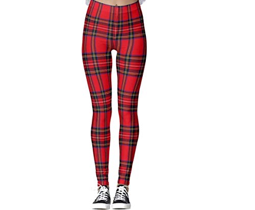 Vilico Pantalones de yoga Royal Stewart Tartan Plaid Leggings para mujer de cintura alta