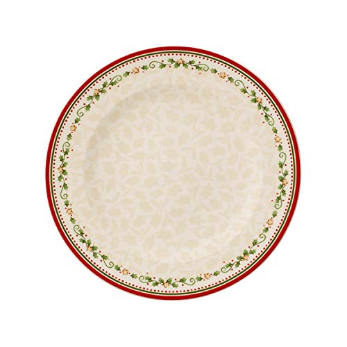 Villeroy & Boch 14-8612-2622 Plato Llano Winter Bakery Delight, Motivo Estrella fugaz, para Navidad, 27 cm, Porcelana, Multicolor, 29.2x29.2x8.5 cm