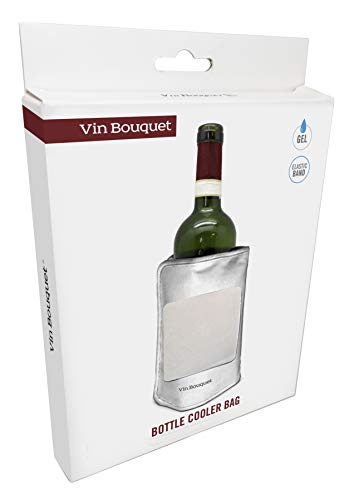 Vin Bouquet Funda Enfriadora Autojustable, Color Plata, 18.5 x 16 x 2 cm